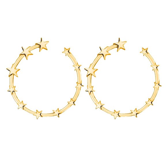 Stars Hoop Earrings - Picture 10 of 11